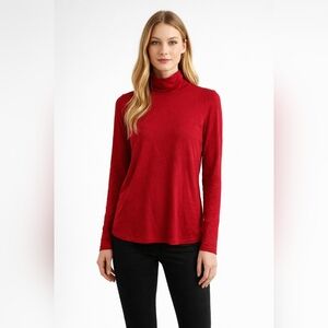 NWT Zara Size S Red Turtleneck Blouse